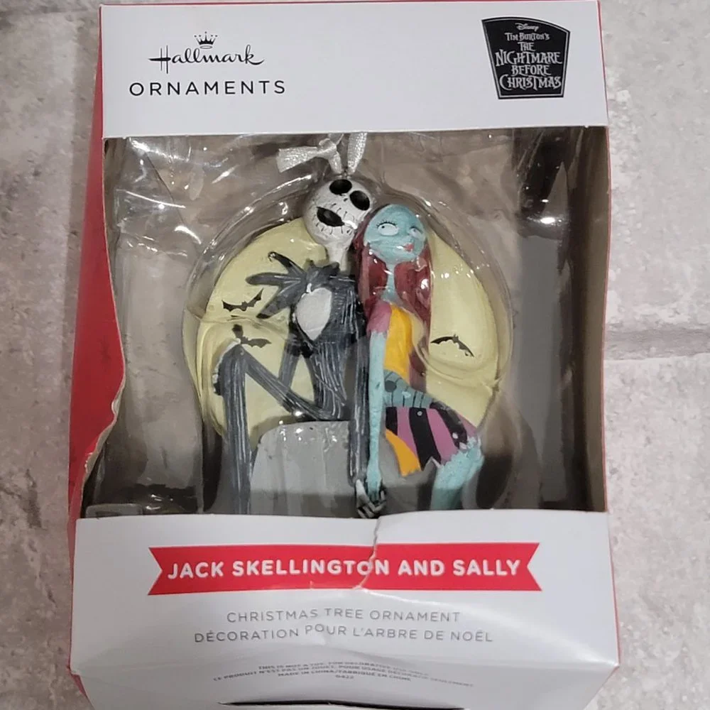 Hallmark The‎ Nightmare Before Christmas Jack & Sally On Tombstone Xmas Ornament